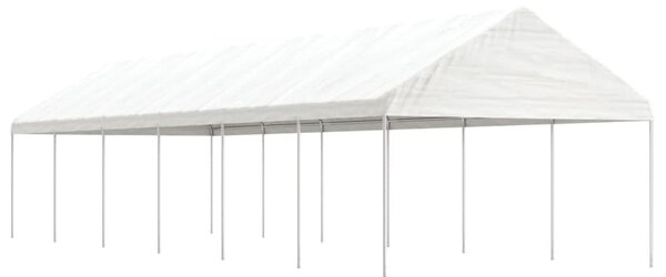 Fehér polietilén pavilon tetővel 13,38 x 4,08 x 3,22 m
