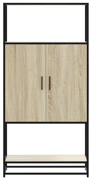 Highboard sonoma tölgy 68x35x139 cm gépelt fa és fém