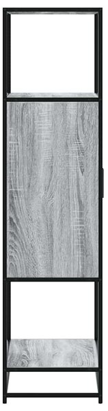 Highboard szürke sonoma 68x35x139 cm gépelt fa és fém