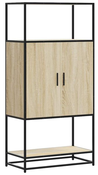 Highboard sonoma tölgy 68x35x139 cm gépelt fa és fém