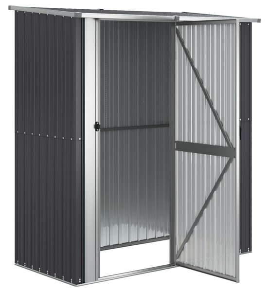 Antracitszürke horganyzott acél kerti fészer 180,5x97x209,5 cm