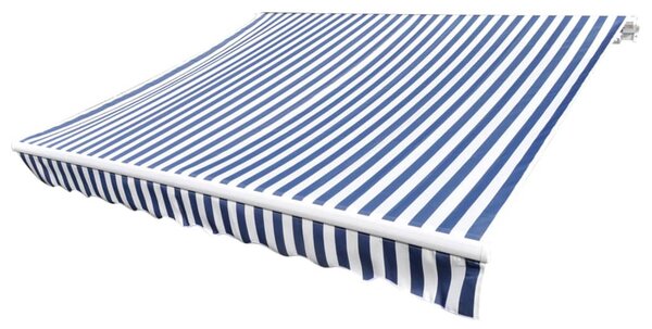 Kék és fehér napellenző ponyva 3 x 2,5 m (keret nélkül)