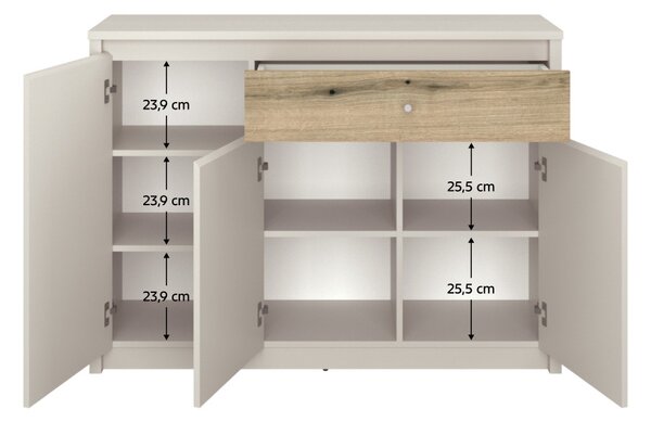 Komód, kasmír/evoke tölgy, KAROS 3D1S