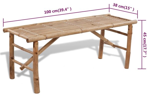 Bambusz sörözőasztal 2 paddal 100 cm
