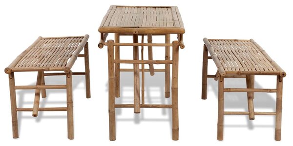Bambusz sörözőasztal 2 paddal 100 cm