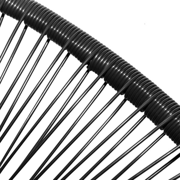 Fekete polyrattan kerti kagylószék