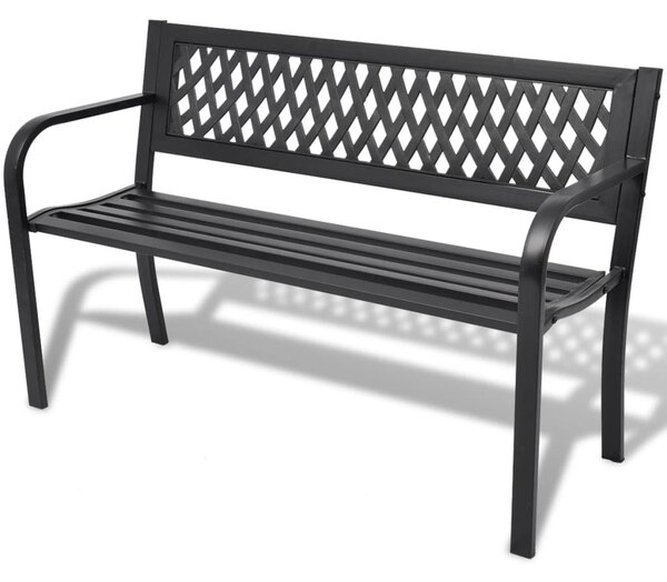 Fekete acél kerti pad 118 cm