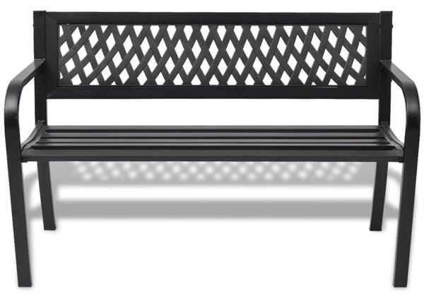 Fekete acél kerti pad 118 cm