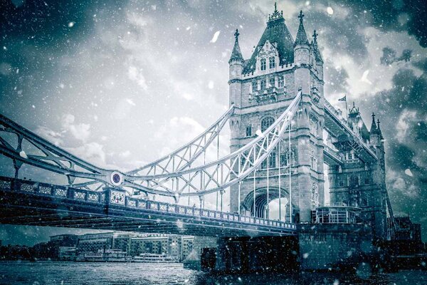 Nem szőtt fotótapéta téli londoni jelenet 375 x 250 cm