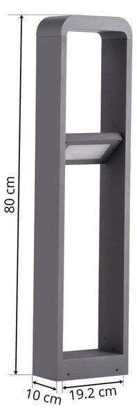 Lindby LED-es útvilágítás Darko, 80 cm, szürke, fém, IP54, Alu / szürke / cink, Alumínium, Modern