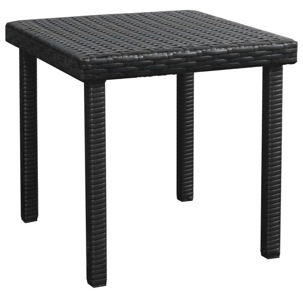 2 db fekete polyrattan napozóágy asztallal