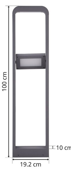 Lindby LED-es útvilágítás Darko, 100cm, szürke, fém, IP54, Alu / szürke / cink, Alumínium, Modern