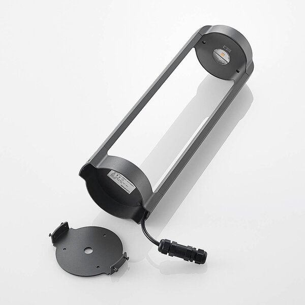 Lucande Habsa LED lábazati lámpa, magasság 50 cm, Fekete, Alumínium, Modern