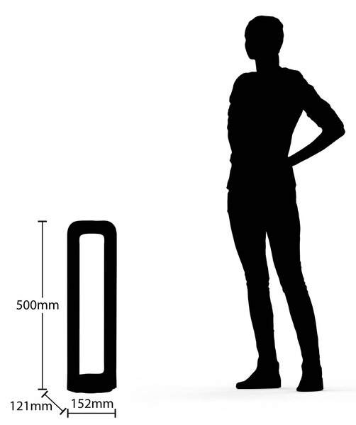 Lucande Habsa LED lábazati lámpa, magasság 50 cm, Fekete, Alumínium, Modern