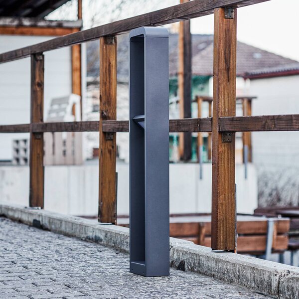 Lindby LED-es útvilágítás Darko, 100cm, szürke, fém, IP54, Alu / szürke / cink, Alumínium, Modern