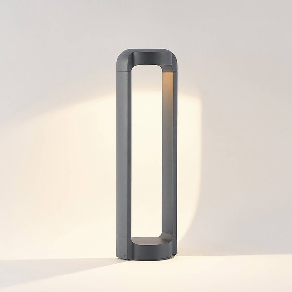 Lucande Habsa LED lábazati lámpa, magasság 50 cm, Fekete, Alumínium, Modern