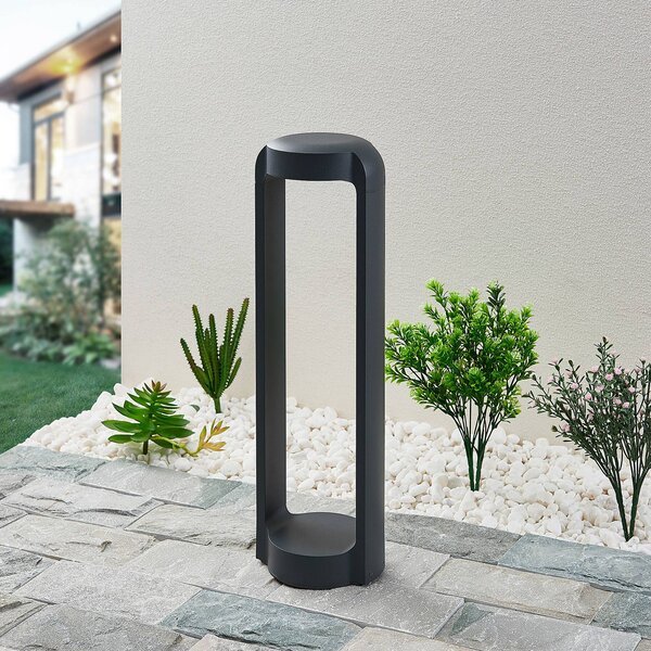 Lucande Habsa LED lábazati lámpa, magasság 50 cm, Fekete, Alumínium, Modern