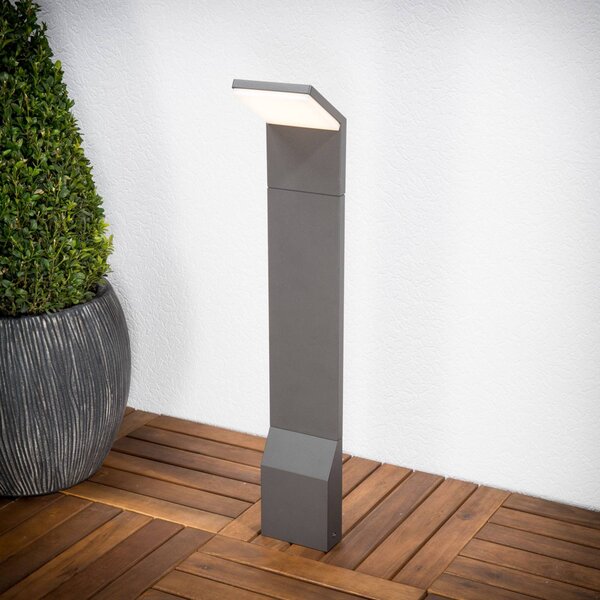 Lucande LED-es útvilágítás Nevio, 60 cm, antracit, fém, Fekete, Alumínium, Modern