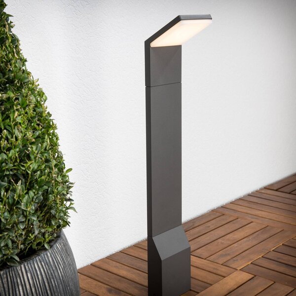 Lucande LED-es útvilágítás Nevio, 60 cm, antracit, fém, Fekete, Alumínium, Modern