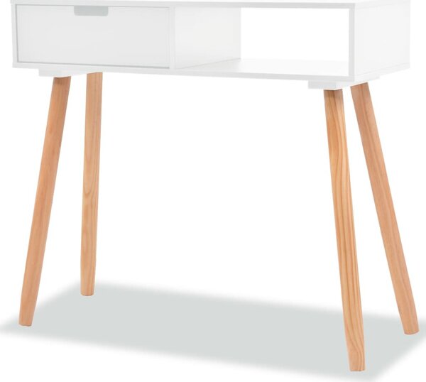 Fehér tömör fenyőfa tálalóasztal 80 x 30 x 72 cm