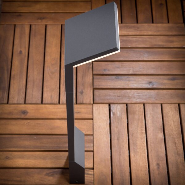 Lucande LED-es útvilágítás Nevio, 60 cm, antracit, fém, Fekete, Alumínium, Modern