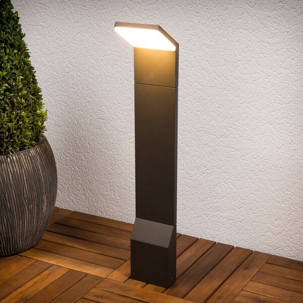 Lucande LED-es útvilágítás Nevio, 60 cm, antracit, fém, Fekete, Alumínium, Modern