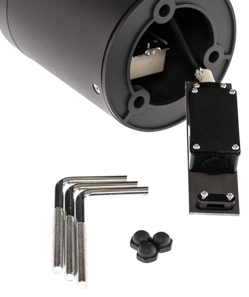 Lucande LED talapzati lámpa Lucius, 27cm, antracit, IP54, Fekete, Alumínium, Modern