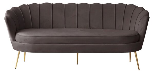 Luxus kanapé, 3 személyes, szürkésbarna Velvet szövet/arany, Art-deco, NOBLEO TYP 2