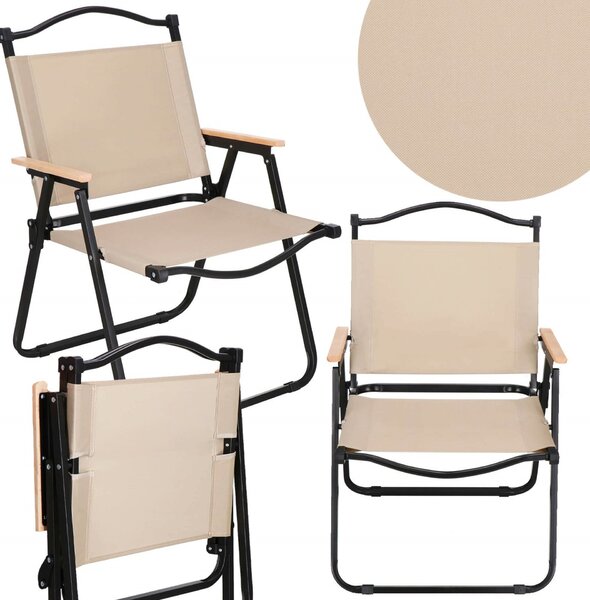 Springos összecsukható kerti Szék 78x52x52,5cm - Khaki, Fekete