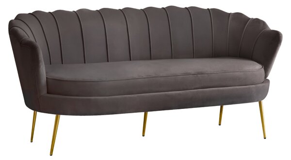 Luxus kanapé, 3 személyes, szürkésbarna Velvet szövet/arany, Art-deco, NOBLEO TYP 2