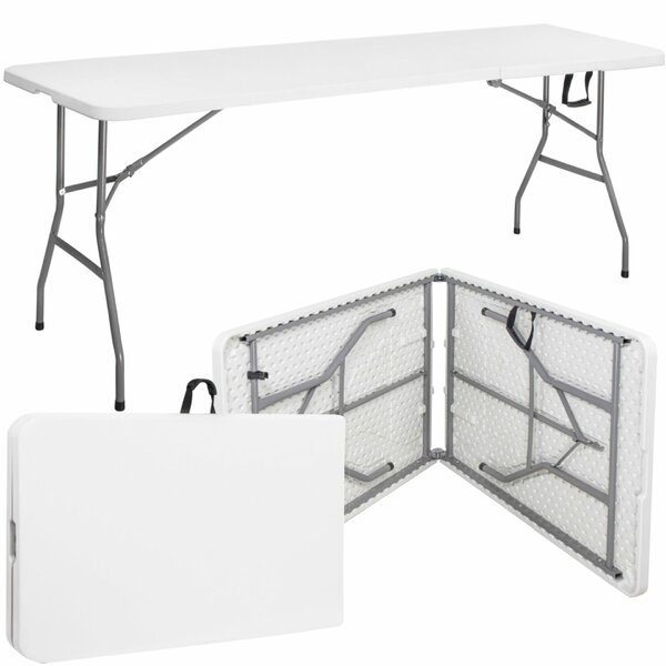 Springos összecsukható vendéglátóasztal 240x75x75cm - Fehér