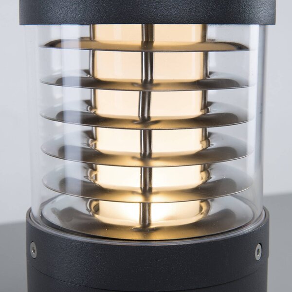 Lucande LED talapzati lámpa Lucius, 27cm, antracit, IP54, Fekete, Alumínium, Modern