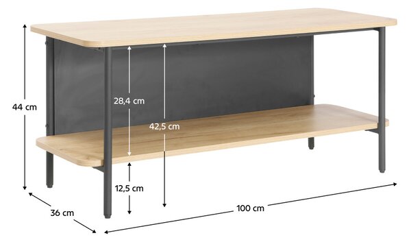 Polcos állvány, tölgy/fekete, SEFLOS