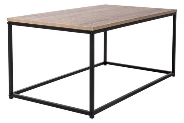 Intenso Home loft stílusú szögletes dohányzóasztal fém lábbal 90 x 40cm (Sonoma tölgy) | Masszív fém váz