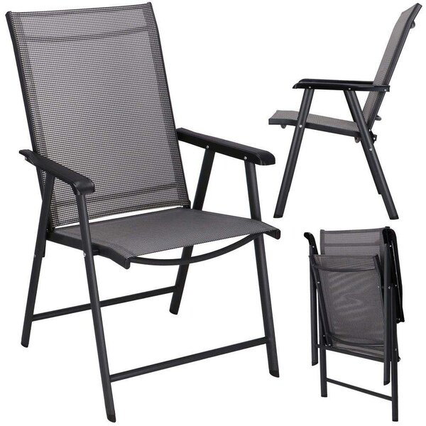 Springos összecsukható kerti Szék 57x69x105cm - Szürke