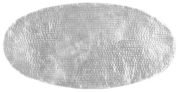 Ezüst kalapált alumínium dohányzóasztal 100 x 50 x 28 cm