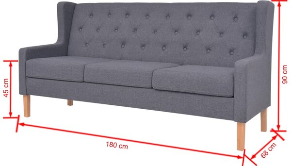 3 személyes szürke szövet kanapé