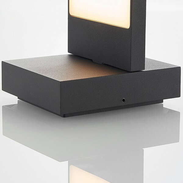 Lucande LED kültéri falilámpa Silvan, antracit, IP65, 14 cm, Fekete, Alumínium, Modern
