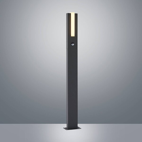 Lucande Virgalia LED kivetítő, mozgásérzékelő, 100cm, IP54, Fekete, Alumínium, Modern