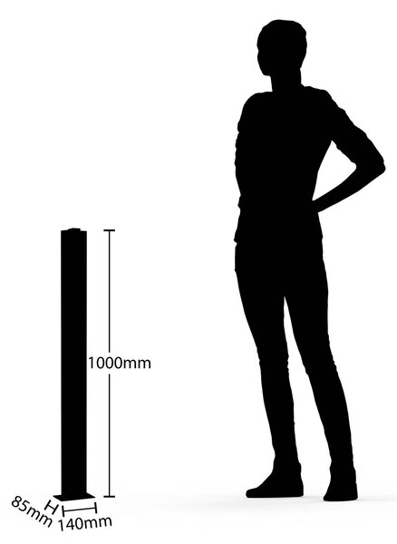Lucande Virgalia LED kivetítő, mozgásérzékelő, 100cm, IP54, Fekete, Alumínium, Modern