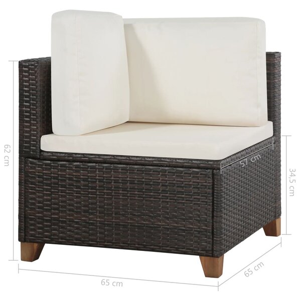 4 részes barna polyrattan kerti ülőgarnitúra párnával