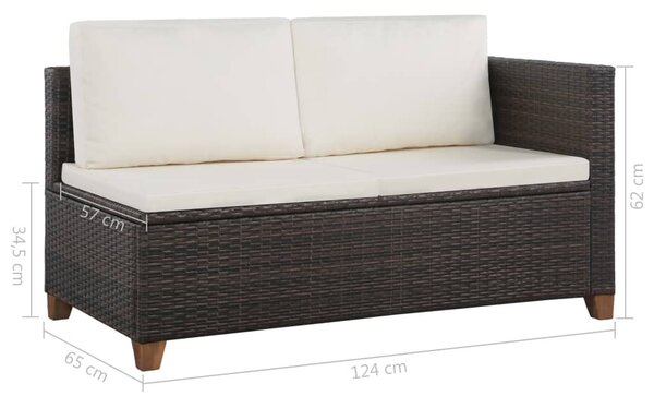 4 részes barna polyrattan kerti ülőgarnitúra párnával