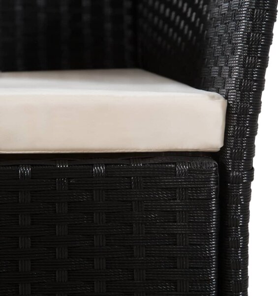 7 részes fekete és barna kültéri polyrattan étkezőgarnitúra