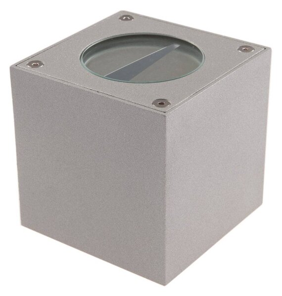 Lucande LED kültéri fali lámpa Jarno, ezüst, fém, 9cm, Alu / szürke / cink, Alumínium, Modern
