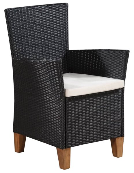 7 részes fekete és barna kültéri polyrattan étkezőgarnitúra