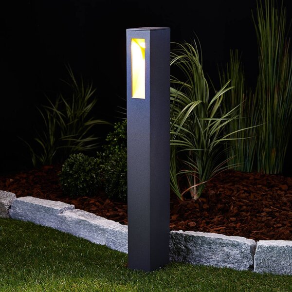 Lucande LED-es útvilágítás Jenke, 65 cm, antracit, alumínium, Fekete, Alumínium, Modern