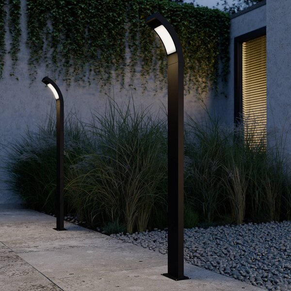 Lucande Juvia LED ösvény lámpa, 100cm, antracit, fém, IP54, Fekete, Alumínium, Modern