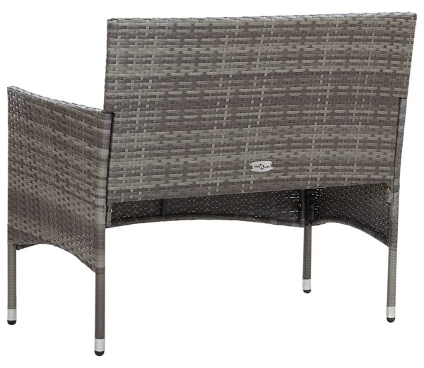4 részes szürke polyrattan kerti ülőgarnitúra párnákkal