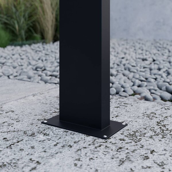 Lucande Juvia LED ösvény lámpa, 100cm, antracit, fém, IP54, Fekete, Alumínium, Modern