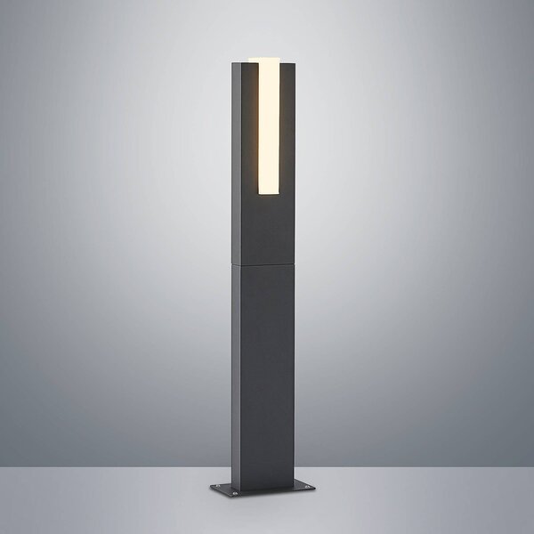 Lucande LED ösvény világítás Virgalia, 65 cm, IP65, antracit, Fekete, Alumínium, Modern